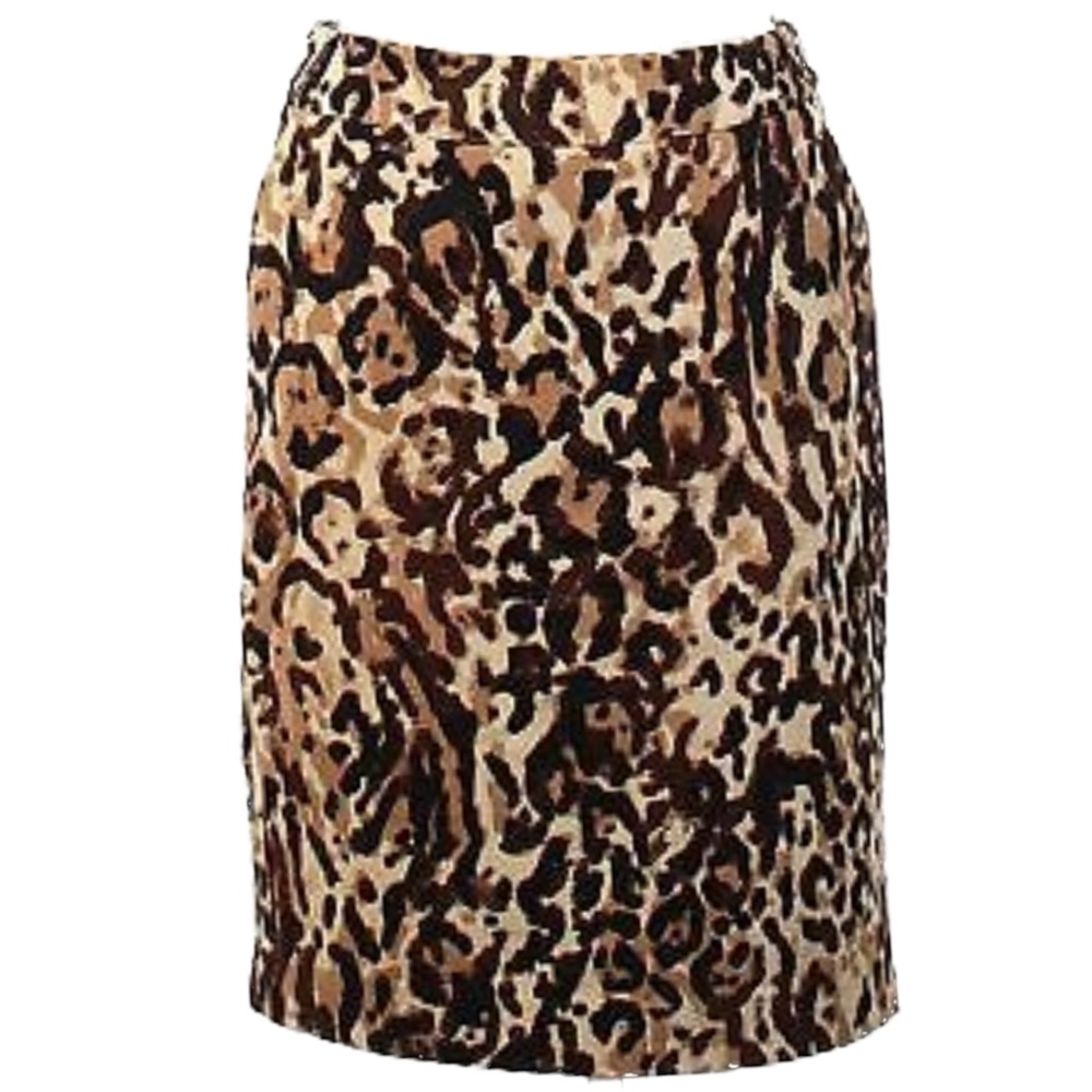 MERONA Women’s Animal Print Cotton/Polyester Lined Pencil Skirt Size 10
